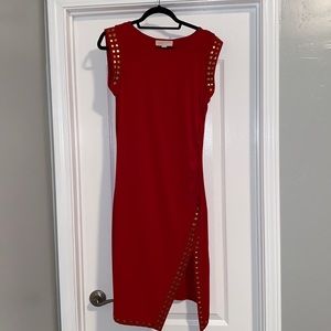 NWT Michael Kors red dress with gold studs